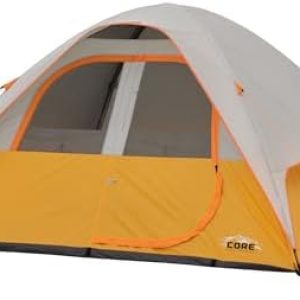 CORE Tent for Family Camping, Hiking and Backpacking | 3 Person / 4 Person / 6 Person / 9 Person Person Dome Camp Tents with Included Tent Gear Loft for Outdoor Accessories